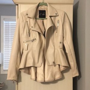 Faux leather beige jacket